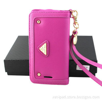 Custom PU leather wallet cases for iPhone 5/5S, card pocket, smart view window, mirror